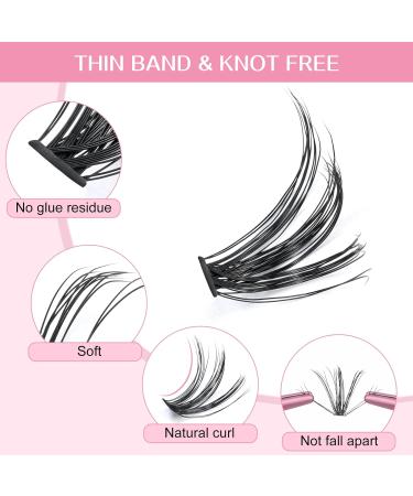 280 Pcs 40D-C-0.07-9-15mix Cluster Lashes - DIY Wispy Bottom Lashes - C D Curl - Large Size | Perfect for At-Home Use - Buy Online on GoSupps.com