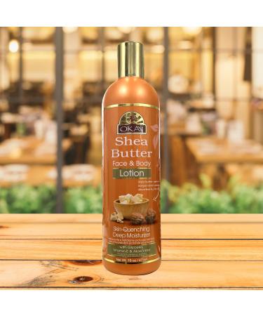 OKAY | Shea Butter Face and Body Lotion | For All Skin Types | Helps Restore Elasticity | With Glycerin Vitamin E & Aloe Vera | Free of Paraben Silicone | 16 oz Shea Butter 16 ounce (Pack of 1) - Buy Online on GoSupps.com