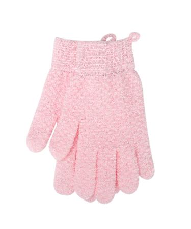 Peeling gloves peeling washing gloves for body and face dead skin remover double -sided microfiber for adults (pink)