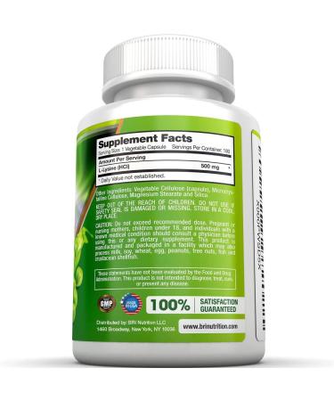 BRI Nutrition L-Lysine 500mg Veggie Capsules - 180 Servings Per Bottle - Buy Online on GoSupps.com