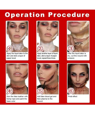 Mysense Liquid Latex SFX Makeup Halloween Monster Zombie Special Effects Makeup For Scar Cut Wound Peeling Skin Wrinkes Stipple Burns Blisters White 1 OZ 30 Ml Clear White - Buy Online on GoSupps.com