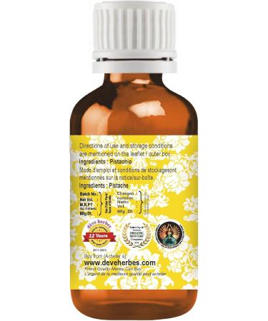 Deve Herbes Pure Pistachio Oil - Natural Cold Pressed Therapeutic Grade 10ml (0.33 oz) - International Shipping - Buy Online on GoSupps.com