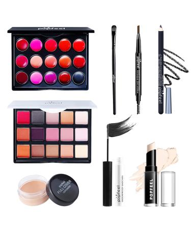 Professional 8PC Makeup Set - Complete Cosmetics Kit for Women | Mknzome Eyeshadow & Lip Gloss | Perfect Christmas Gift - Buy Online on GoSupps.com
