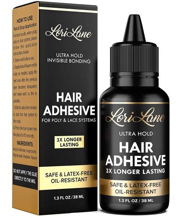 Wig Glue for Front Lace Wig - Waterproof Lace Glue - Latex-Free and Oil-Resistant Hair Adhesive Glue - Strong Hold Bonding - 1.3 fl oz