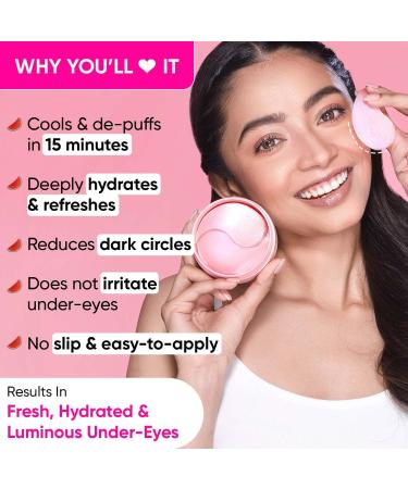 Dot & Key Watermelon Cooling Hydrogel Eye Patches | With Hyaluronic & Niacinamide | Under Eye Patches For Dark Circles & Puffiness Reduction | Instantly Hydrates Cools & De-Puffs | 60 Patches Pink - Buy Online on GoSupps.com