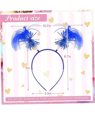 6 Pieces Tinsel Wrapped Ponytails Headbands Costume Party Headwear Accessory Halloween Head Bopper Halloween Costume Headwear Accessory Blue Halloween Decoration Halloween Costumes - Buy Online on GoSupps.com