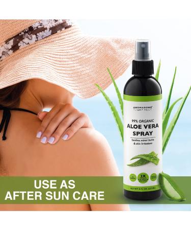 Aromasong Organic Aloe Vera After Sun Spray - 2X Concentrated Aloe for Sunburn Relief | 8oz After Sun Care - Buy Online on GoSupps.com