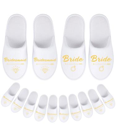 Wedding Slippers Set of 7 Bride Slippers Bridesmaid Slippers Disposable Hotel Slippers Bridal Shower Spa Slippers for Bridesmaid Gifts Party Decoration