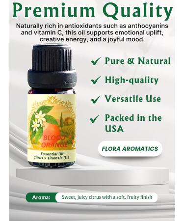 Orange Essential Oil Blood 100% Pure Cold Pressed 0.33 FL OZ / 10 ML - Buy Online on GoSupps.com