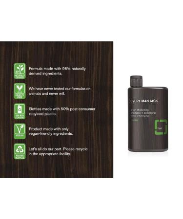 Every Man Jack 2-in-1 Thickening Shampoo + Conditioner - Coconut, Aloe, Tea Tree Oil - Twin Pack - Buy Online on GoSupps.com