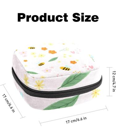 Guantierendiy Bee Flower Pattern Menstrual Cup & Sanitary Napkin Storage Bag - Travel Makeup Organizer (Color 3) - Buy Online on GoSupps.com