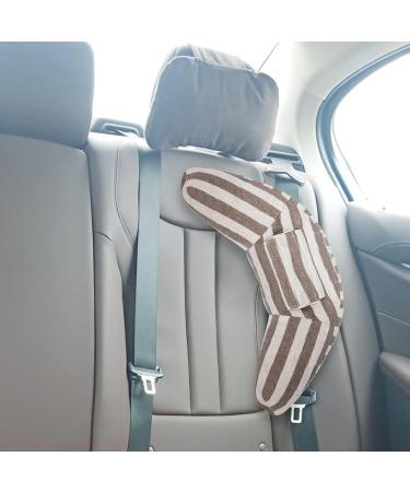 Kids Car Seat Belt Safety Travel Pillow - Head & Neck Support Cushion for Children - Universal Fit and Comfortable - Khaki - Buy Online on GoSupps.com