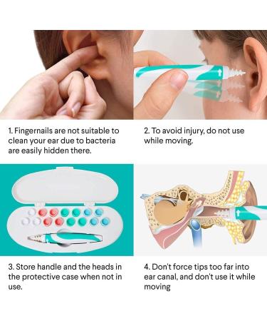 Funthy Earwax Removal Tool Kit with 16 Silicone Heads - Spiral Ear Wax Cleaners for Kids & Adults - Buy Online on GoSupps.com