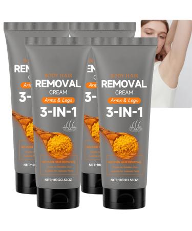 Cr me d pilatoire au curcuma et la vitamine C pour le visage et le corps douce et non irritante id ale pour les peaux sensibles (l vre sup rieure menton jambes et maillot). (4PCS)