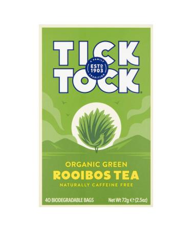 Tick Tock Teas Organic Rooibos Green Tea 2.5 Oz - 40 Count Herbal Tea Bags - Buy Online on GoSupps.com
