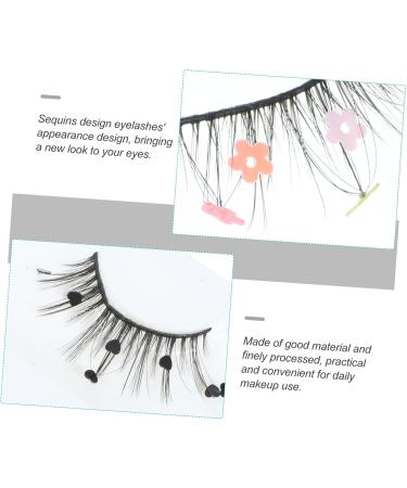 FRCOLOR 9 Pairs sequin false eyelashes colored lashes cosplay lashes color lashes pride makeup colored eyelashes lashes with color pride outfit Imitation Miss make up flower stickers - Buy Online on GoSupps.com