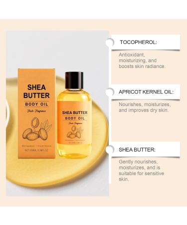 VKaoess Shea Butter Body Oil with Vitamin E and Almond Oil Deep Moisturizer for Dry Sensitive Skin Nongreasy Moisturizing Dry Skin for Radiant Skin 100ml 3 Bottles - Buy Online on GoSupps.com