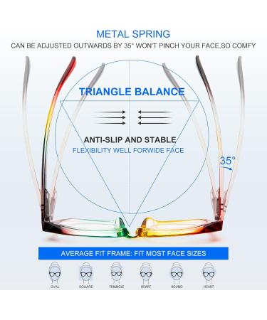 Amorays Oversize Square Vintage Reading Glasses with Anti-Blue Light Lens - Unisex +2.00 Presbyopia Readers - Buy Online on GoSupps.com