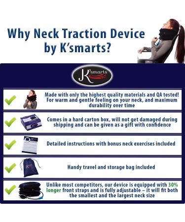 Pinched Nerve Neck Stretcher & Cervical Traction Device for Home Pain Relief - Inflatable Spinal Decompression Collar for Muscle Strain, Herniated Discs, and Injury Recovery (Blue) - Buy Online on GoSupps.com