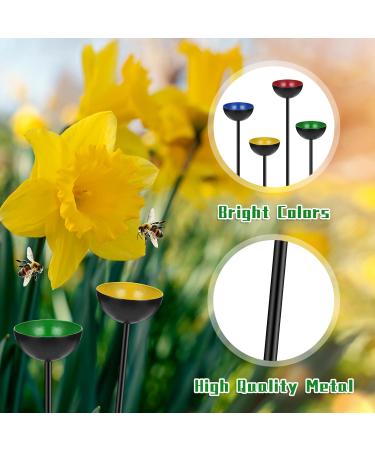 Lineshading 4 Pcs Bee Watering Station Butterfly Bee Water Catcher Cups Small Insects Bee Feeders for Outside Feeding and Watering Bees Colorful Metal Garden Stakes Garden Sculpture Decor 4 Colors - Buy Online on GoSupps.com