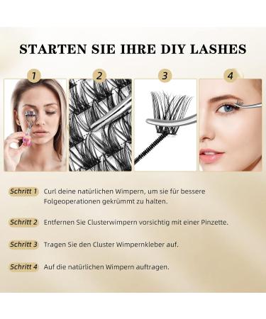 Cluster Lashes QueWel - 72 Pieces DIY Soft D Curl Eyelash Extensions | 8-16mm Length for Home Makeup - Buy Online on GoSupps.com