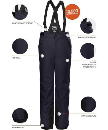 Buy Killtec Girls' Ski Pants with Zip-Off Bib Snow Guard & Edge Protection - Ksw 77 Grls Ski Pnts 152 Black Blue | International Shipping Available - Buy Online on GoSupps.com