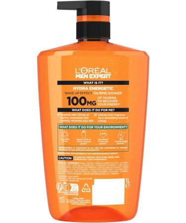 L'Or al Men Expert Hydra Energetic Shower Gel Large XXXL 1L Hydra Energetic 1 l (Pack of 1) - Buy Online on GoSupps.com