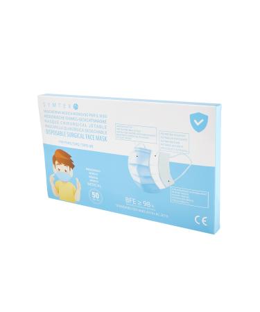 Symtex 50 pieces MASKEN MINI MODEL S in small size medically surgical masks type iir standard EN 14683 Certified op masks 3-layer mouth protection mouth and nose protection (blue) (50)