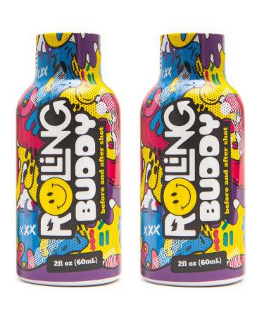 ROLLING BUDDY Pre and Post Rave Recovery Shot - Rave Safely No 5HTP Jaw Clench Relief Essential Vitamins for Brain & Body Protection Before and After Rave Antioxidant Shot 2-Pack (1)