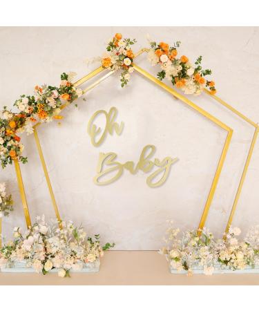 Premium Oh Baby Shield & Banner - Wooden Golden Letter Baby Party Decorations for Boys & Girls - Perfect for Celebrations - Buy Online on GoSupps.com