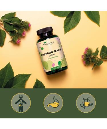 Chardon Marie | Extrait 35 000 mg/jour | Avec 80% Silymarine + 30% Silybine | Sans Additifs | D puratif Foie Naturel + Digestion | 120 G lules | VEGAN | Vegavero 120 unit (Lot de 1) - Buy Online on GoSupps.com