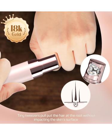 GURELAX Women's Face Hair Remover - Battery-Operated LED Light Epilator 18K Gilded Head Pink - Effective Hair Removal for All Ages - Buy Online on GoSupps.com