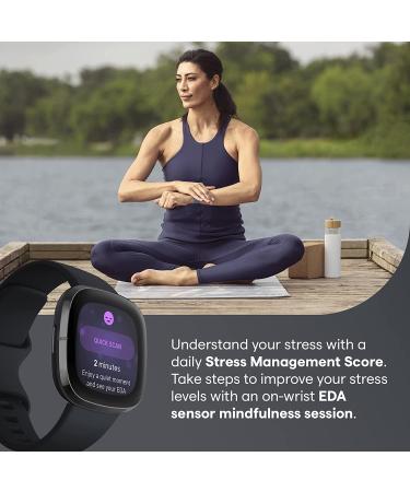Fitbit Sense Smartwatch with Heart Health Tools & Stress Management, Carbon/Graphite, One Size (S & L Bands) - Buy Online on GoSupps.com