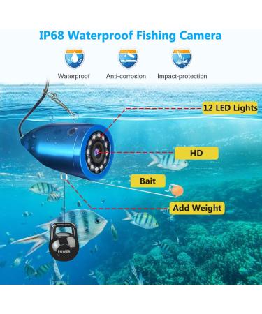 Underwater Fishing Camera with 7'' HD Monitor and 12 Lights - Anysun Ice Fishing Camera + 8GB Card - Buy Online on GoSupps.com