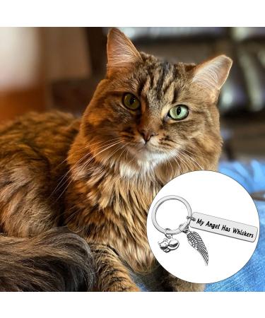 Jagowa 1 Piece Cat Memorial Gift Keychain Stainless Steel Keychain Gifts For Cat Pet Lover Women Men Hanging Ornament Personality Gift - Buy Online on GoSupps.com