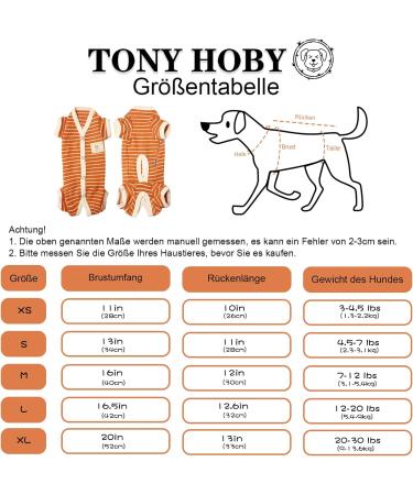 Tony Hoby Dog Shirts - Striped 4-Leg T-Shirt for Small to Large Dogs | Soft Breathable Clothing in Orange (M) - Buy Online on GoSupps.com
