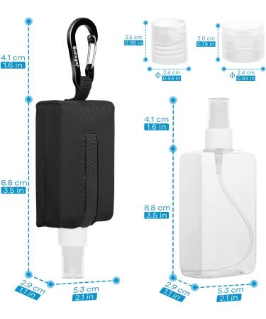 Travel Size Spray Bottles Case | Hand Sanitizer Holder Keychain | 100ml Black Empty Bottle with Carabiner | Portable for Liquid Storage | Clip On Belt Loop Backpack Purse - Buy Online on GoSupps.com