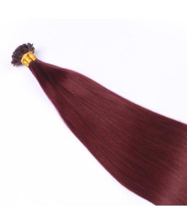 Keratin Bonding Hair Extensions - #99 Light Brown Violet Mahogany - 70cm - 50 Strands - 100% Real Hair U-Tip by Novon - High Quality - Buy Online on GoSupps.com