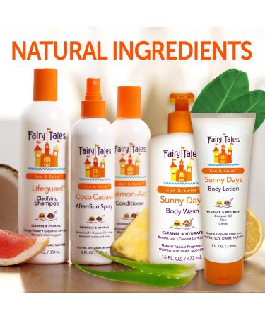 Fairy Tales Sun & Swim After Sun Lotion for Kids - Hydrating Aloe & Coconut Oil Care - 8 oz - Buy Online on GoSupps.com