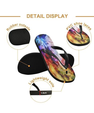 Mnsruu Magical Space Wolf Starry Flip Flops & Slippers for Men & Women | Stylish Travel & Home Sandals - Buy Online on GoSupps.com