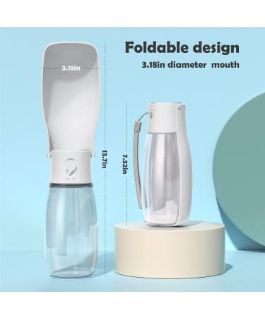 Peteast 550ml Foldable Dog Drinking Bottle - BPA-Free Water Bottle for Dogs Cats & Pets - Perfect for Hiking & Traveling (White) - Buy Online on GoSupps.com