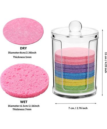 50-Count Compressed Natural Facial Sponges for Exfoliating and Makeup Removal - Reusable Cosmetic Sponge with Clear Plastic Storage Jar | Colorful 50pcs - Buy Online on GoSupps.com