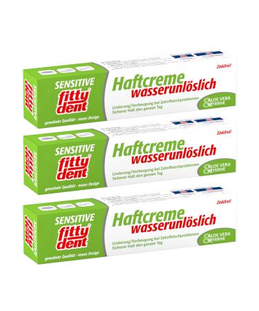 3 x Fittydent Super sensitive adhesive cream 40 g paste - the gentle detention cream The only water -insoluble detention cream with aloe vera & myrrh
