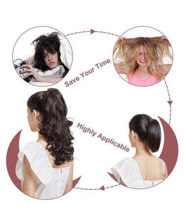 18-inch Curly Ash Blonde Mix Light Brown Ponytail Extension - Clip-in Claw Hairpiece for Women - Buy Online on GoSupps.com