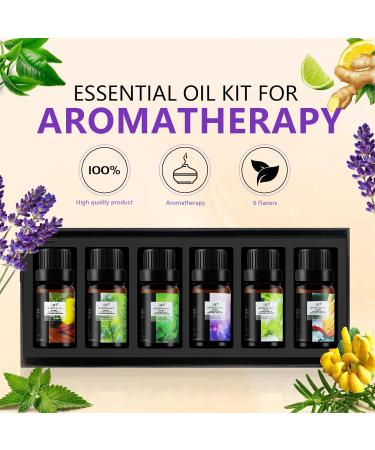 Fresh Essential Oils Set - 6x10ml Aromatherapy Gift Kit for Diffusers & Humidifiers - Tea Tree Lavender Peppermint & More - Buy Online on GoSupps.com