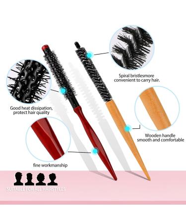 Buy 2-Piece Mini Round Brush Set | Professional Hairbrush & Mini Hair Dryer Brush for Thin Hair | Perfect for Ponytails & Beards | Red & Yellow - Buy Online on GoSupps.com