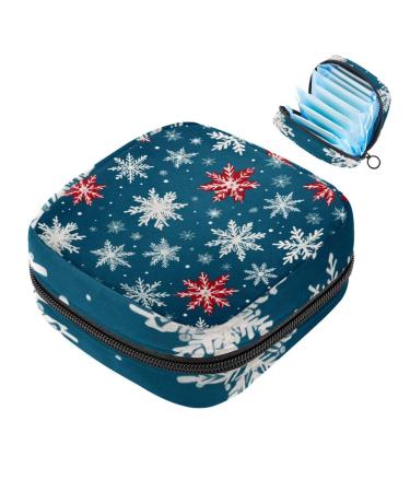 Muooum menstrualpolster bag zipper women's bandage bag tampons collect bags for women girls (Christmas snowflake pattern) color 8 1 count (pack of 1)