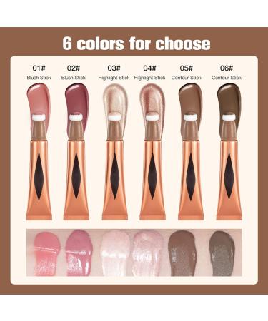 Tongyend Liquid Highlight Beauty Wand Blush Stick Cream Contour Stick and Highlighter with Cushion Applicator Long Lasting Face Blush Illuminator Makeup Stick Liquid Bronzer Super Silky(Highlight 04) Highlight 04 10 g (Pack of 1) - Buy Online on GoSupps.com