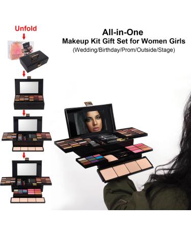 58 Colors Professional Makeup Kit for Women - All In One Set for Girls, Beginners - Includes Eye Shadow, Blush, Lipstick, Powder, Mascara, Eyeliner, Lip Liner, Eyebrow Pencil, Glitter - Perfect Makeup Gift - Buy Online on GoSupps.com