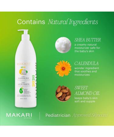 MAKARI Bebe Cleansing Milk (500ml) | Baby Body Wash and Dry Skin Softening Solution | Helps Soothe Irritation | Gentle on Infants 3 Months and Older | Recommended for Delicate and Sensitive Skin - Buy Online on GoSupps.com